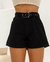 SHORT MOM JEANS PRETO COM CINTO - loja online