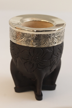 Mate Imperial cuero Cincelado negro