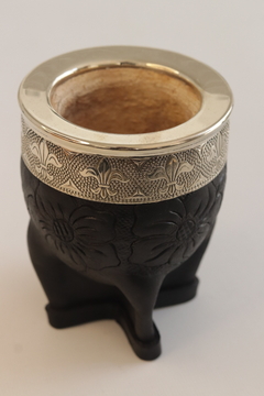 Mate Imperial cuero Cincelado negro en internet