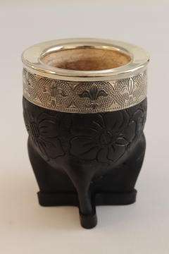 Mate Imperial cuero Cincelado negro - tienda online