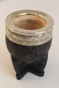 Mate Imperial cuero Cincelado negro