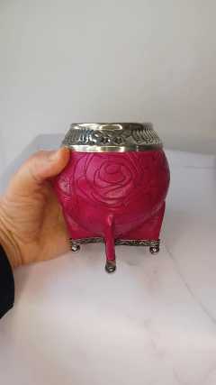 Torpedo calabaza cuero cincelado y virola cincelada - Aldea Mates