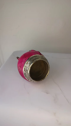Imagen de Torpedo calabaza cuero cincelado y virola cincelada