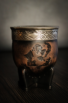 Mate de Messi cuero cincelado premium - comprar online
