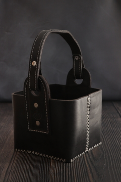 Canasta Matera Cuero Premium - Aldea Mates