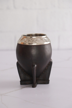 Torpedo de calabaza y virola de alpaca cincelada - comprar online