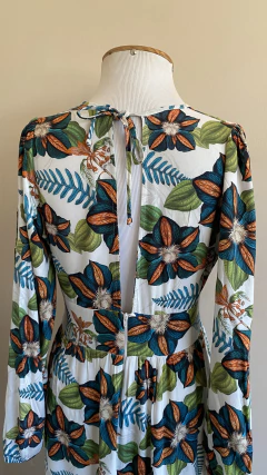 Vestido longo folhagem