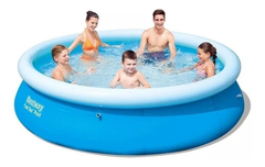 Pileta Inflable Redonda Bestway Fast Set 57266 De 3.05m X 76cm 3638l Azul Caja en internet