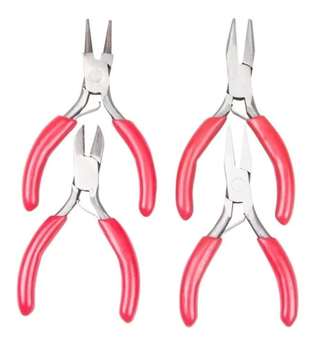 Pinzas Alicates 4 Pcs Plana Rosario Punta Recta Oblicuo
