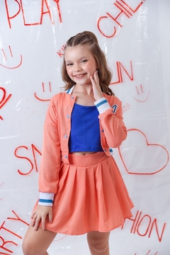 Conjunto World College Laranja - Amora Kids