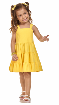 Vestido amarelo pom pom