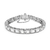 Pulsera Millenia - Cristales de talla cuadrado - Blanco - Baño de rodio - BLANCO - S