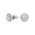 Pendientes de botón Swarovski Constella Talla redonda Pavé Blanco con Baño de rodio - comprar online
