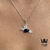 Conjunto colibri azul en Plata 925 con cubics