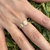 Anillo abierto arenado dos corazones en Plata 925 gold con cubics - comprar online