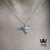 Collar colibri piedra blanca en Plata 925 con cubics