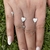 Aros dobles en Plata 925 con cubics y esmalte blanco