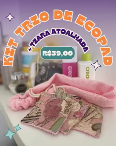 Kit Ecopads com Tiara - Atoalhado - Devolve Ideias Sustentáveis
