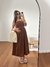 VESTIDO CELINE LINHO MARROM - loja online