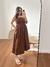 VESTIDO CELINE LINHO MARROM - comprar online