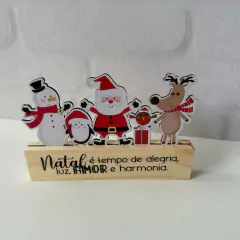 Enfeite Decorativo Natalino de Madeira Pinus e MDF "Natal é Tempo de Alegria" - loja online