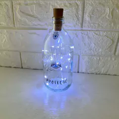 Garrafa de Vidro 500ml com LED - Raios de Proteção - MARA ROCHA DECORAÇÃO