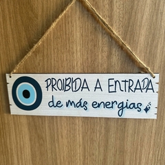 Placa Decorativa Sisal 20cm - Proibida a Entrada de Más energias - comprar online