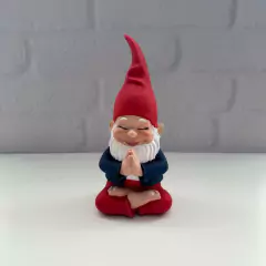 Imagem do Gnomo da Sorte em Gesso 18cm - Vermelho e Azul