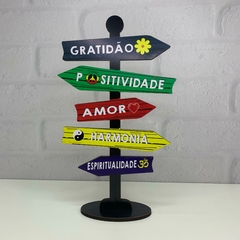 Setas de Mesa MDF 25cm - Compaixão, Gentileza, Sinceridade, Alegria e Saúde