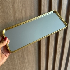 Base Gold Espelhada Grande 30x12cm - Retangular