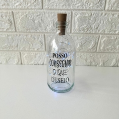 Garrafa de Vidro 500ml com LED - Posso Conseguir Tudo Que Desejo - loja online