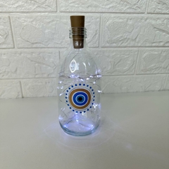 Garrafa de Vidro 500ml com LED - Olho Grego Central