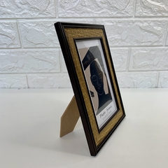 Porta Retrato MDF Trama 19cm - Preto e Castanho Médio - comprar online