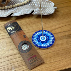 Incensário em Resina Mandala Azul da Paz – 10,5 cm Equilíbrio, Intuição e Harmonia - comprar online