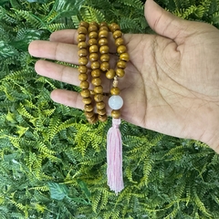 Japamala com Contas em Madeira 45cm - Quartzo Rosa - comprar online