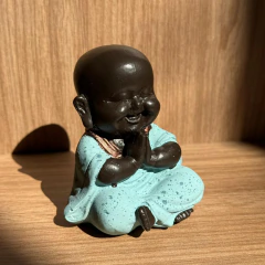 Imagem do Budinha da Gratidão e Serenidade Resina Azul - 8cm