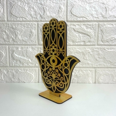 Hamsá de Mesa em MDF 20cm - Preto - comprar online