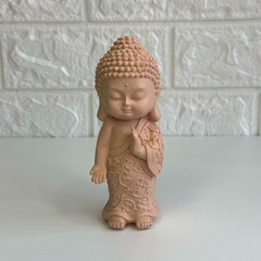Buda Tibetano em Resina 14cm Rosê - Meditando