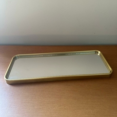 Base Gold Espelhada Grande 30x12cm - Retangular - MARA ROCHA DECORAÇÃO