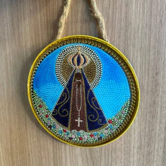 Mandala de Porta Nossa Senhora Aparecida – Manto da Fé em Cerâmica – 16 cm na internet