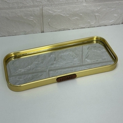 Base Gold Espelhada Média 22x10cm - Retangular Home na internet