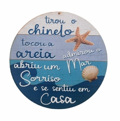 Placa Decorativa Redonda 29 cm - Areia e Mar