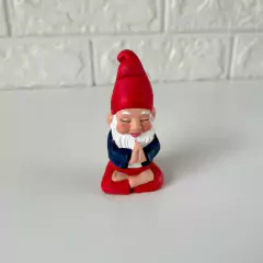 Gnomo da Sorte em Gesso 10cm - Vermelho e Azul - MARA ROCHA DECORAÇÃO