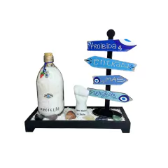 Kit SAGRADA PROTEÇÃO (5 itens) - Jardim Zen Preto, Garrafa amuleto Raios, Kit 7 Chakras Rolado, Figa Meu Santo, Seta de Mesa - comprar online