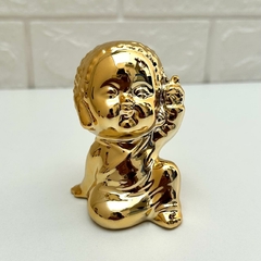 Buda em Resina 9cm Mão para Cima - Dourado - loja online
