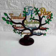 Enfeite Árvore Mensageira em MDF 27cm - Color - MARA ROCHA DECORAÇÃO