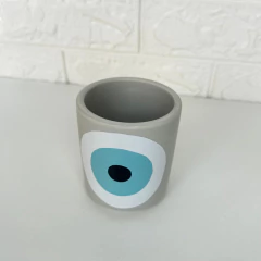 Imagem do Cachepot Porcelana 8,5cm Olho Grego - Bege