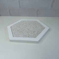 Jardim Zen Hexágonal em MDF Branco - 16cm