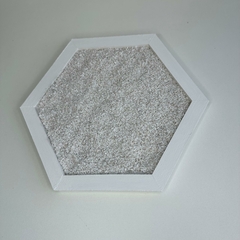 Jardim Zen Hexágonal em MDF Branco - 16cm - comprar online