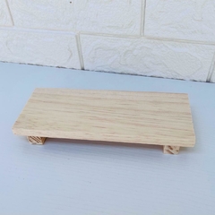 Base Retangular Madeira Pinus Maya - 20x8cm - MARA ROCHA DECORAÇÃO